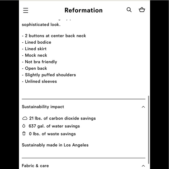 REFORMATION DUSK DRESS SIZE 10 NWT - Picture 7 of 9